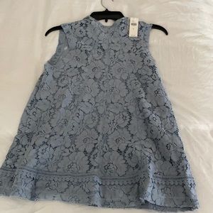 Anthropologie blue lace top